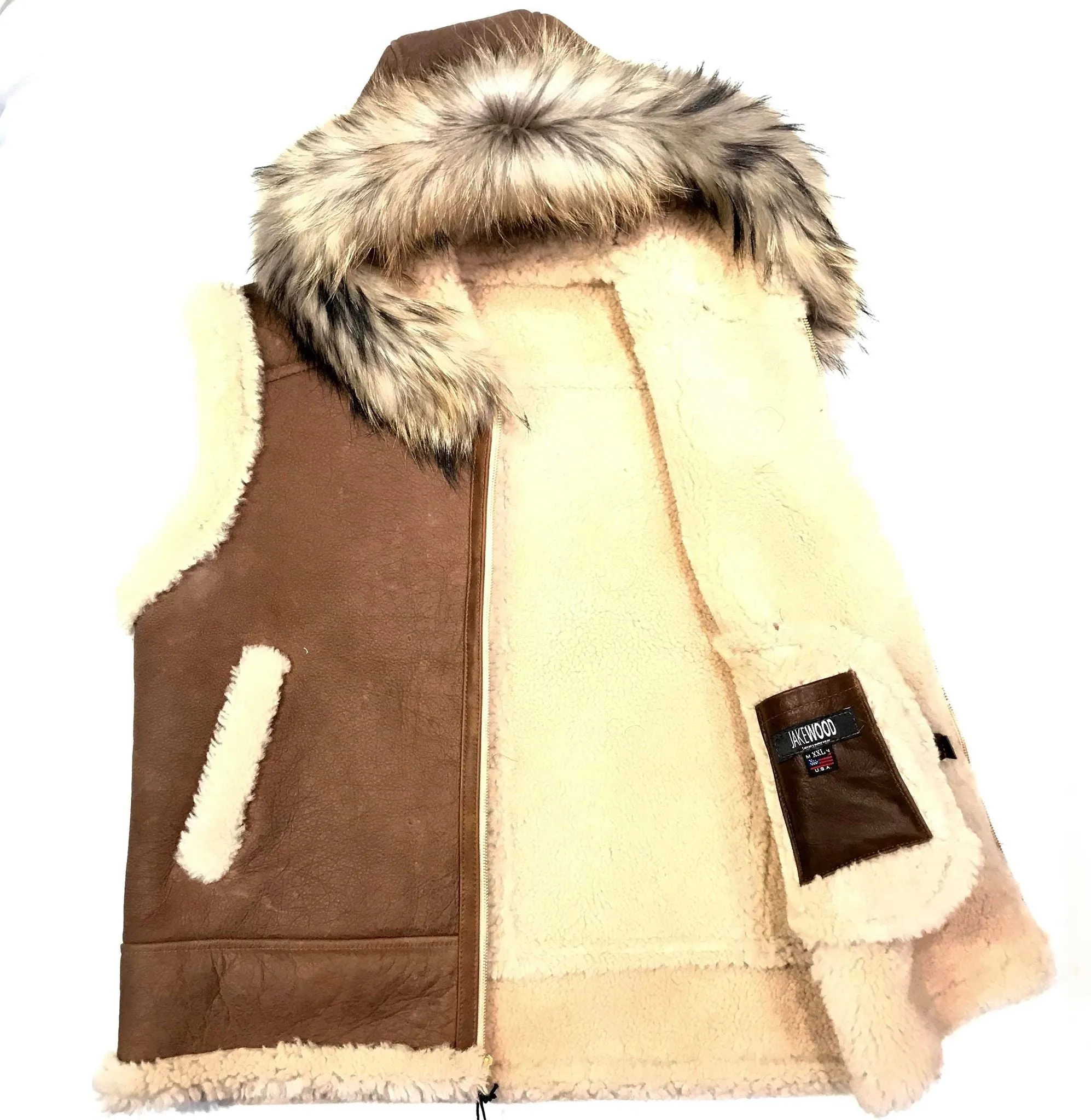 Kashani Brown Fox Fur Shearling Vest