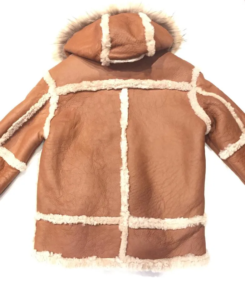 Kashani Maple Fox Shearling Hooded Jacket