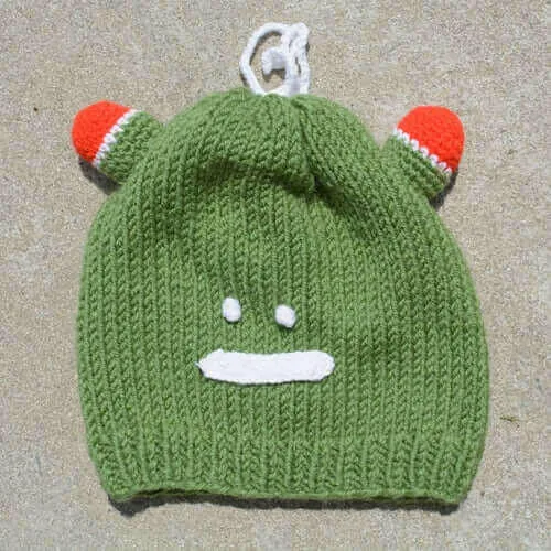 Kids Beanie Hat, Kids Winter Hand-Knitted Wool Frog Animal Theme Hat