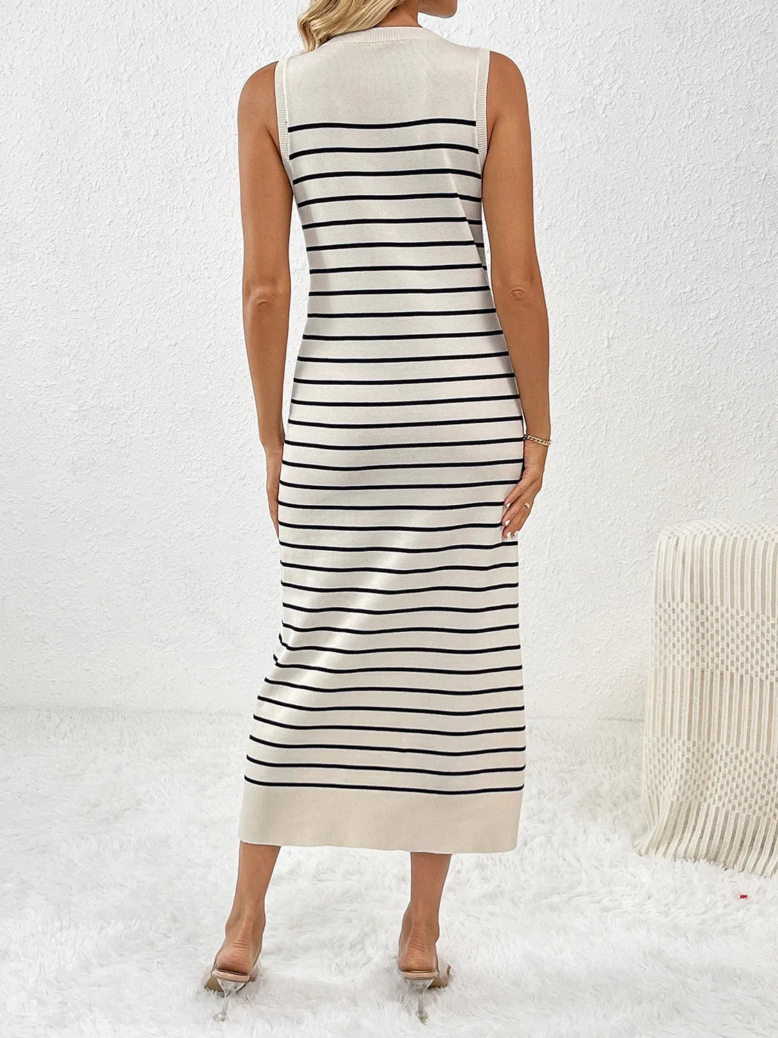 Knit Striped Midi Dress