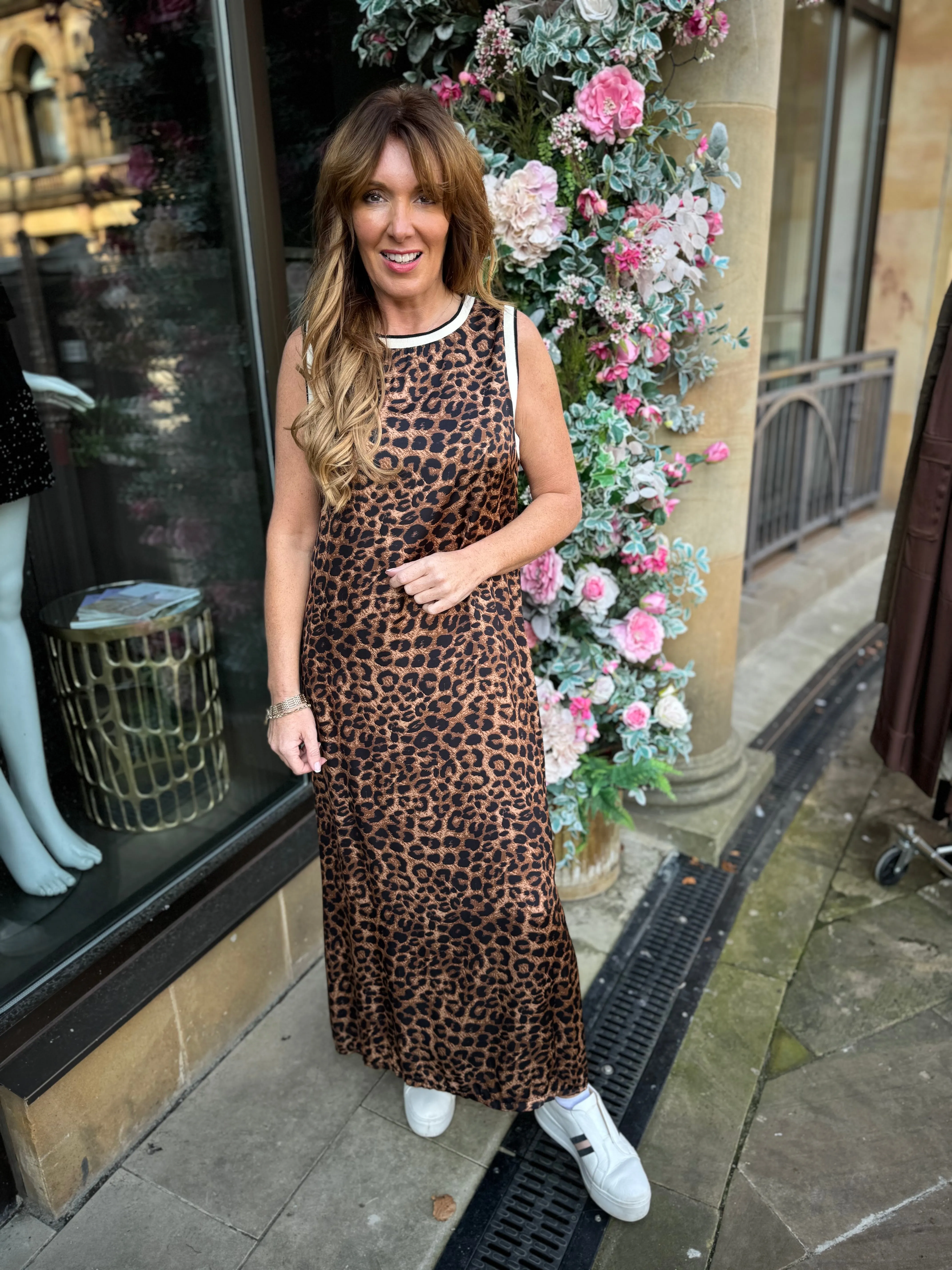 Leopard print dress darker shade