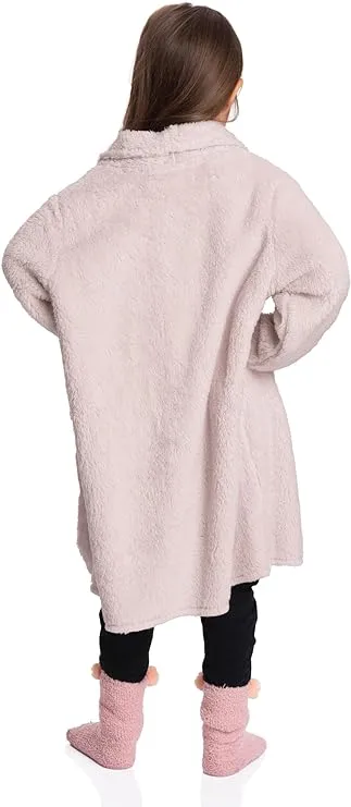 Lilac Dreams: Girls Lavender Sherpa Jacket - Delicate Warmth for Young Fashionistas