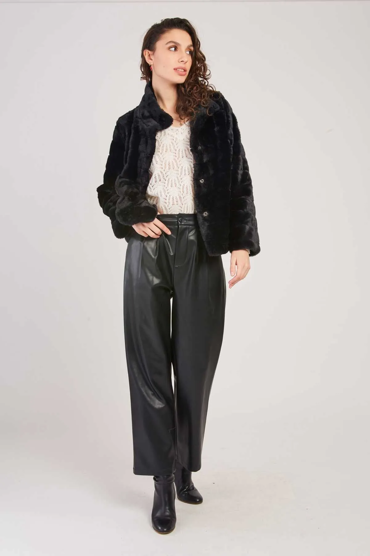 Lisette Faux Fur  Jacket -winter white