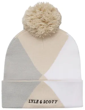 Lyle and Scott Accessories Argyle Bobble Beanie Cove