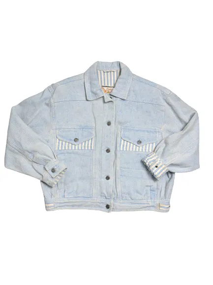 [M] 1980s Unisex Light Blue Boxy Denim Jacket