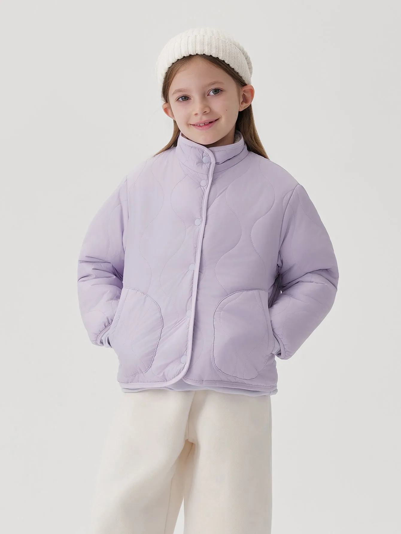 MARC & JANIE Boys Girls Reversible Faux Lambswool Quilted Jacket 241007