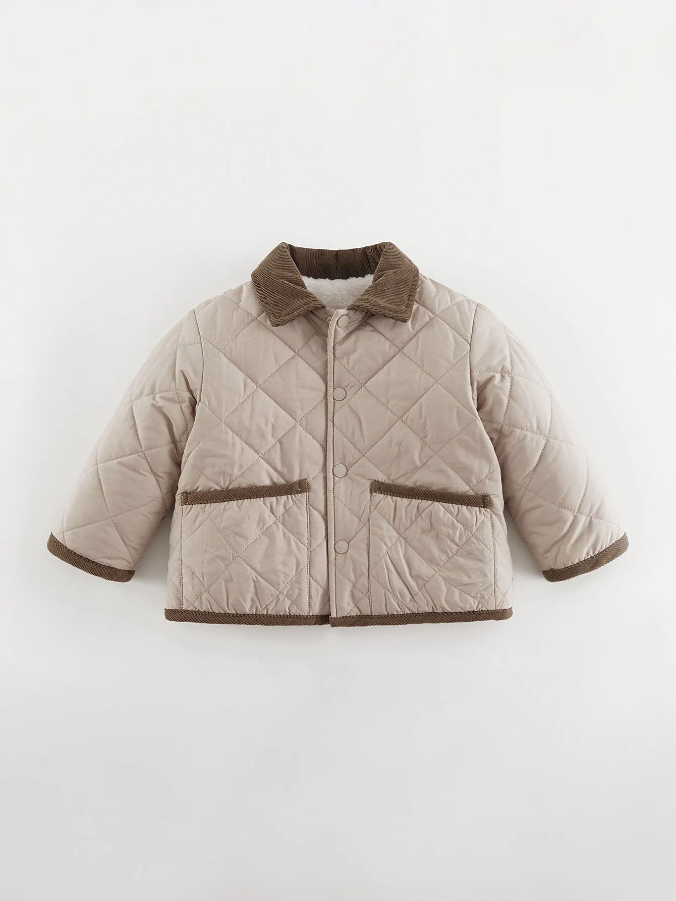 MARC & JANIE Boys Loose Diamond Lapel Quilted Jacket 241031