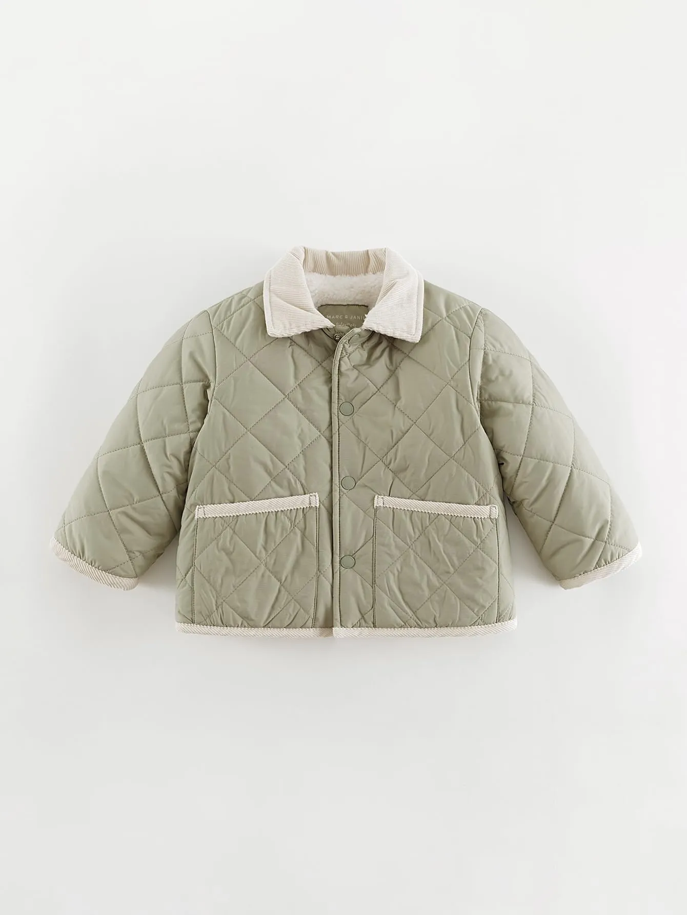 MARC & JANIE Boys Loose Diamond Lapel Quilted Jacket 241031