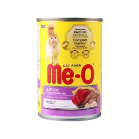 Me-o Cat Food Seafood Platter In Prawn Jelly 400g Tin