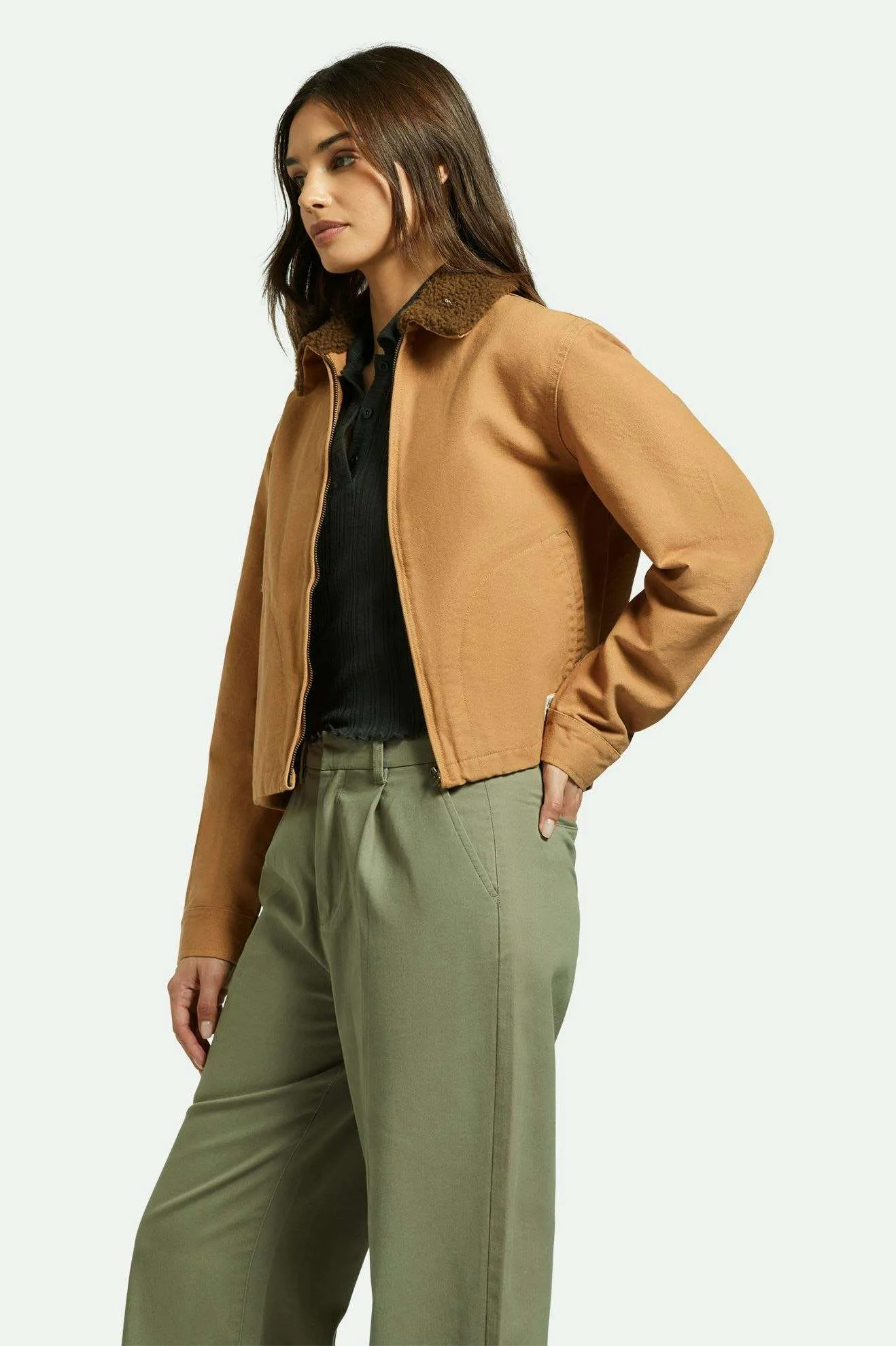 Mechanics Women's Garage Zip Jacket - Tobacco Brown