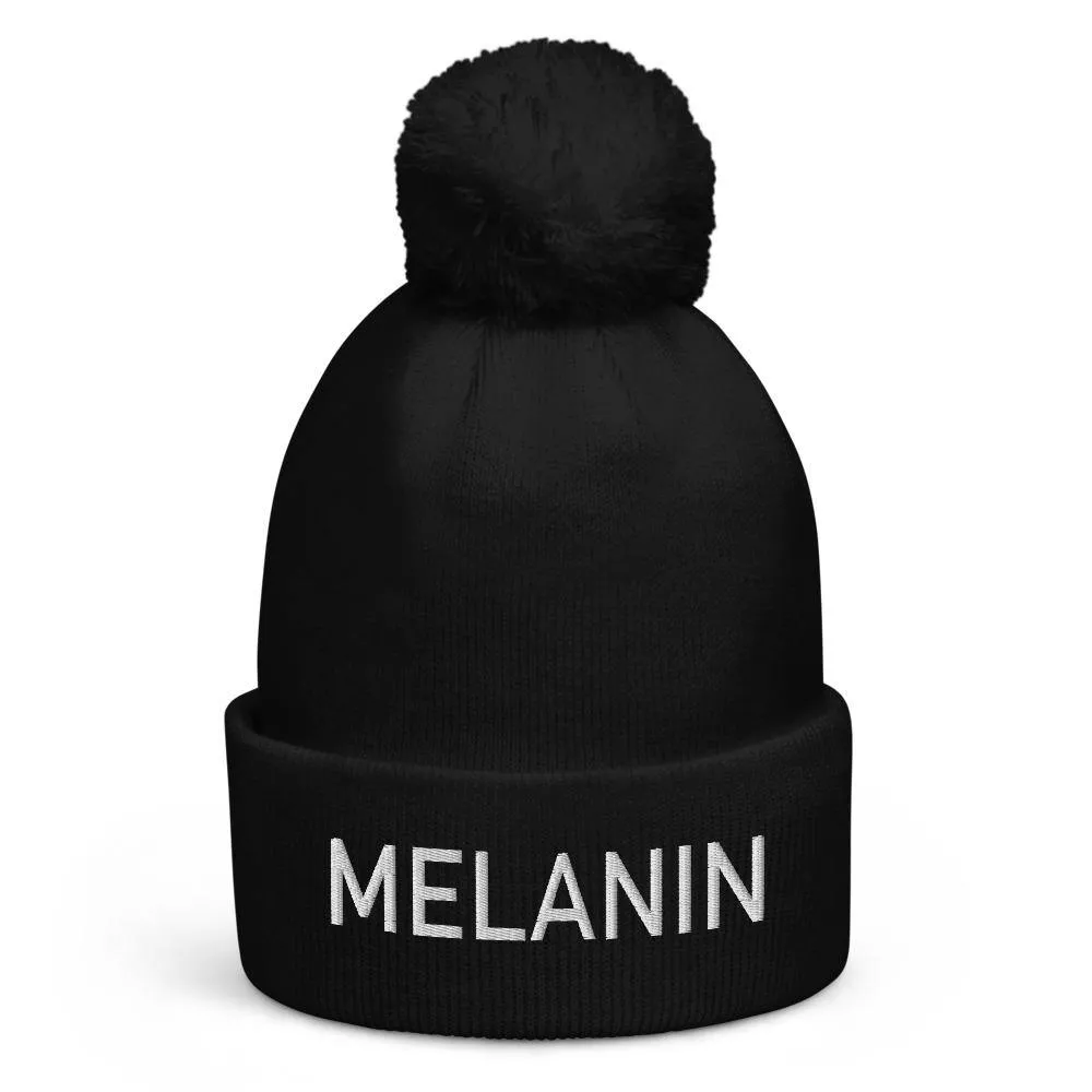 Melanin Black Pom pom beanie