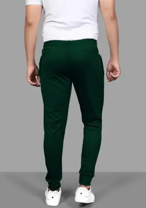 Men Green Striped Track Pants (Pack of 1)