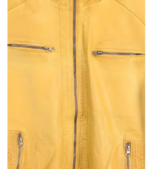 Men Yellow Quilted Shoulder Jacket