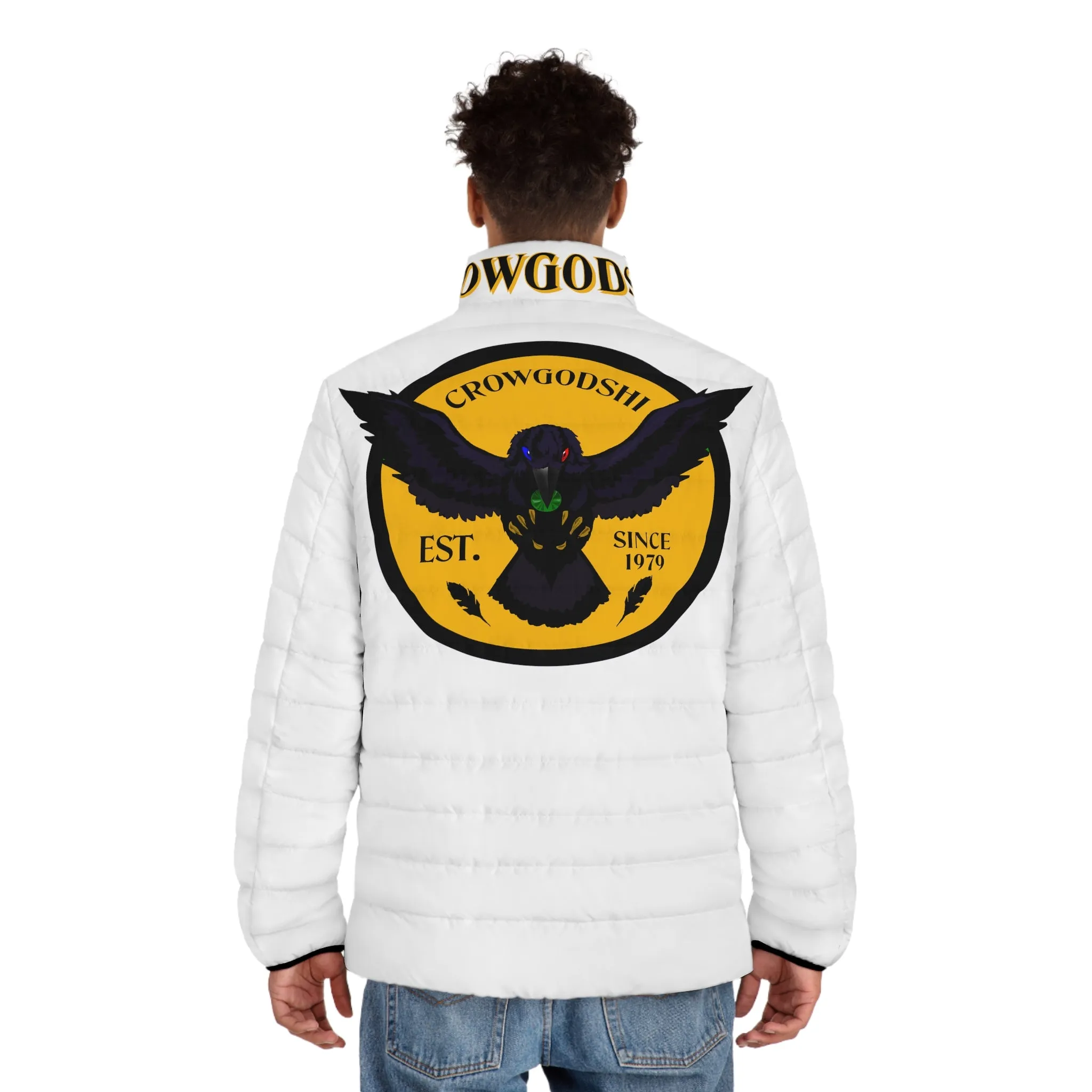 Men's 3rd GEN Puffer Jacket, WHITE W/ GOLD LOGO