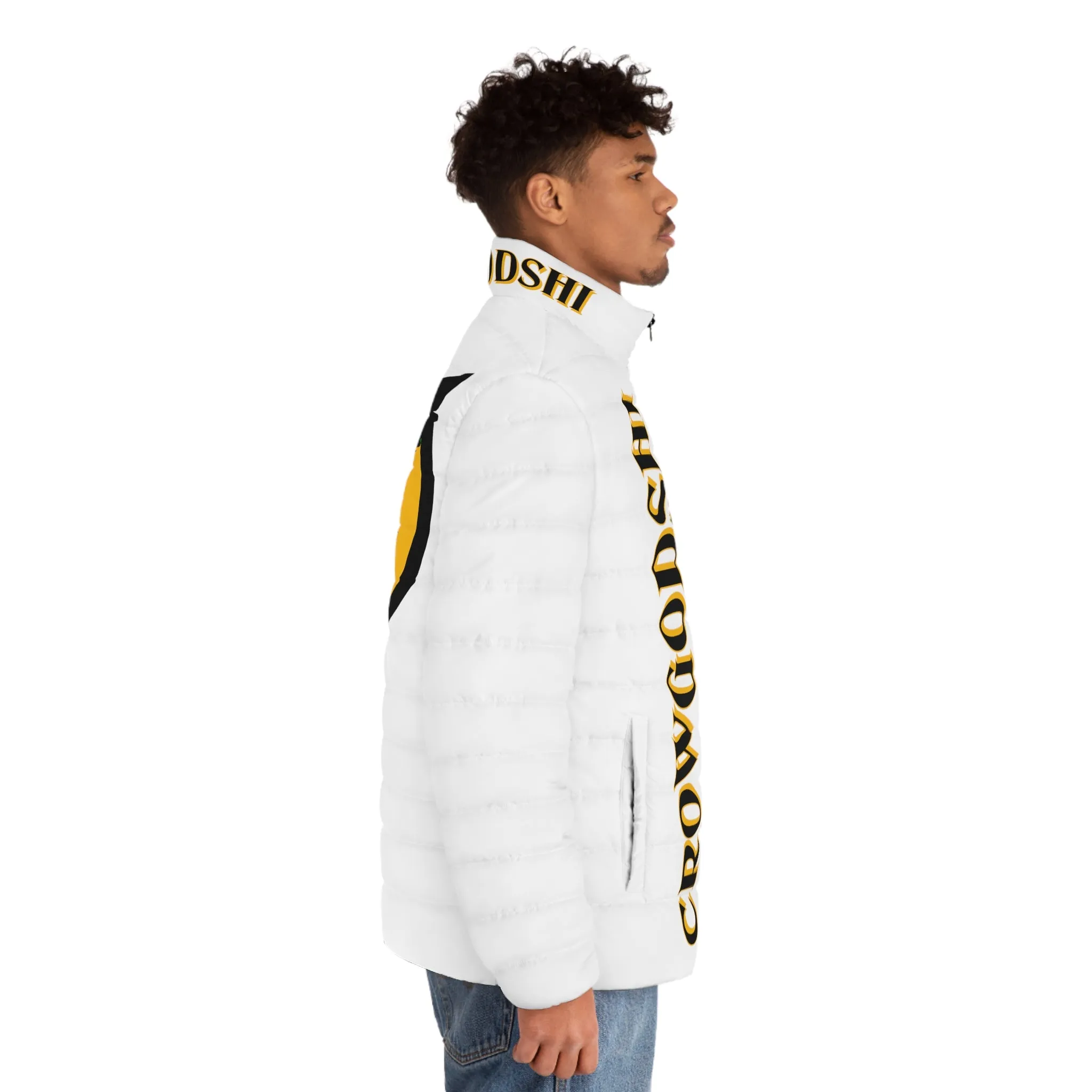 Men's 3rd GEN Puffer Jacket, WHITE W/ GOLD LOGO