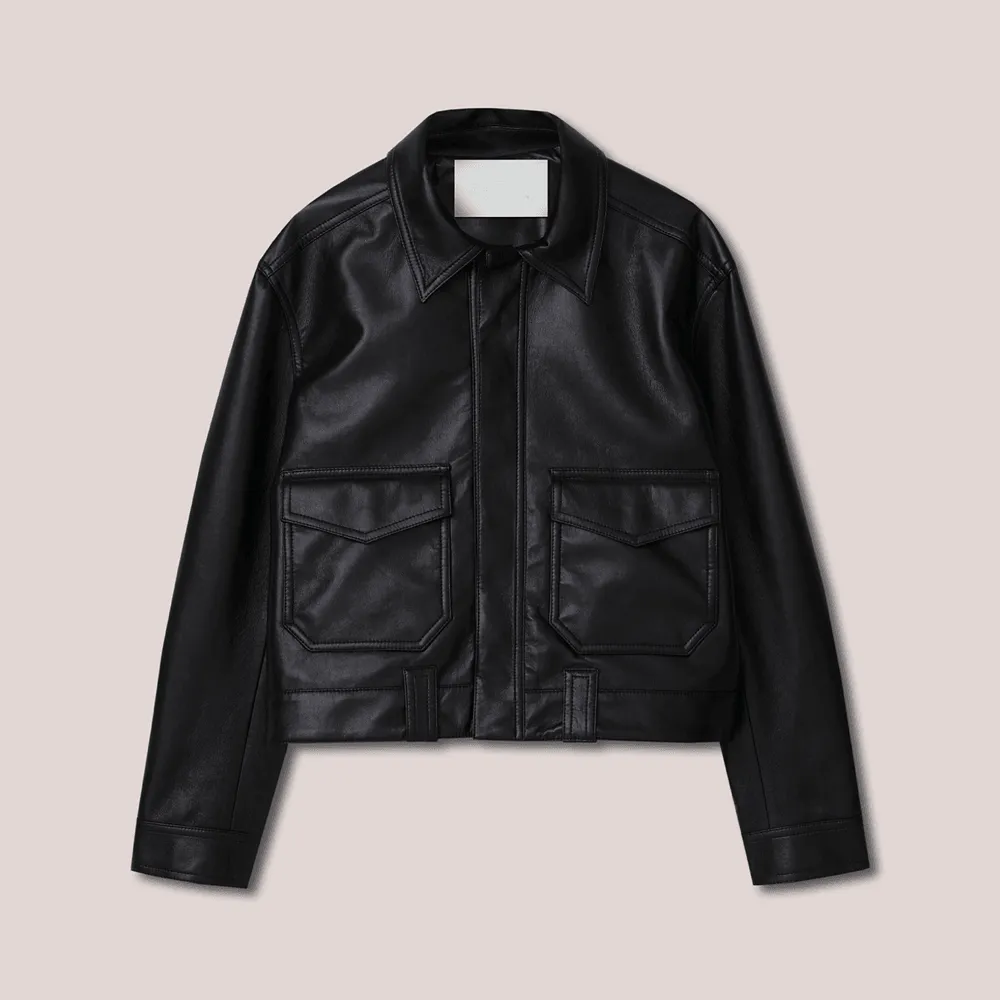 Men's Black Sheepskin Trucker Jacket