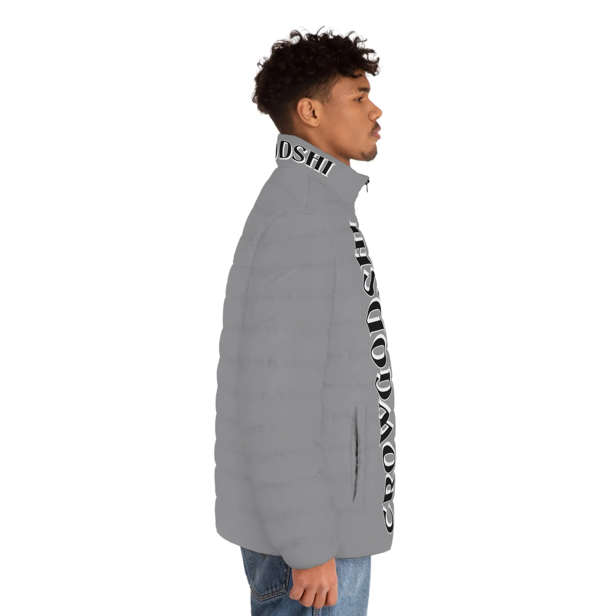 Men's CROWGODSHI Puffer Jacket, GRAY