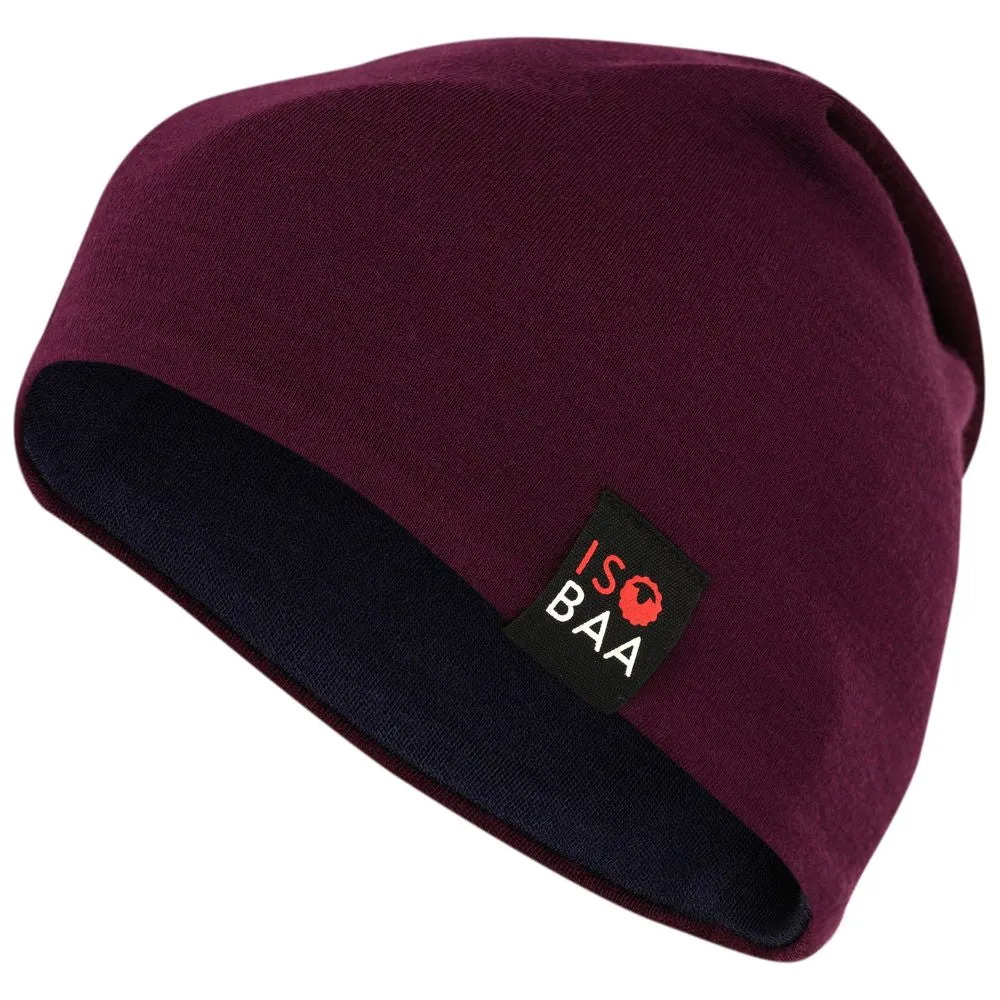 Merino 230 Beanie (Wine/Navy)