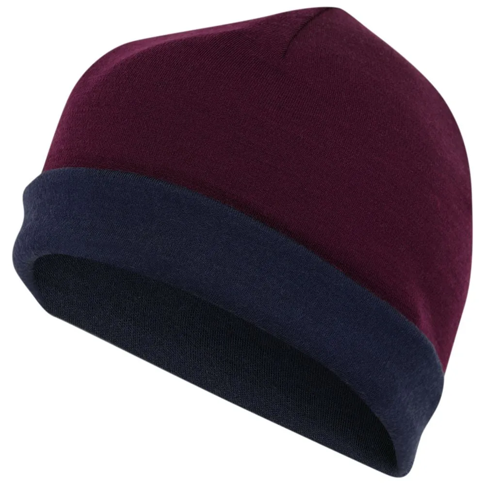 Merino 230 Beanie (Wine/Navy)