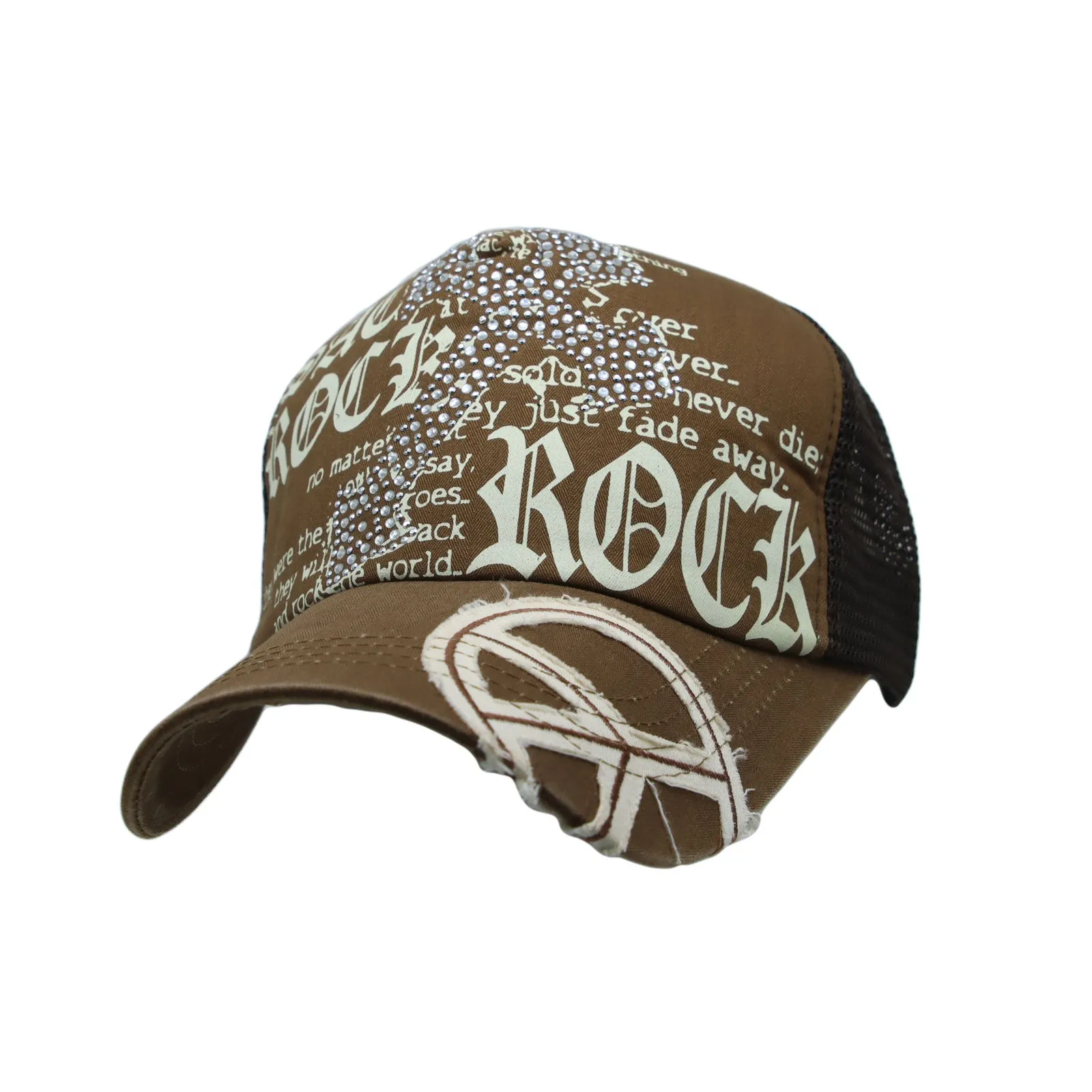 Meshed Baseball Cap Cross Rhinestones Trucker Hat KR11338