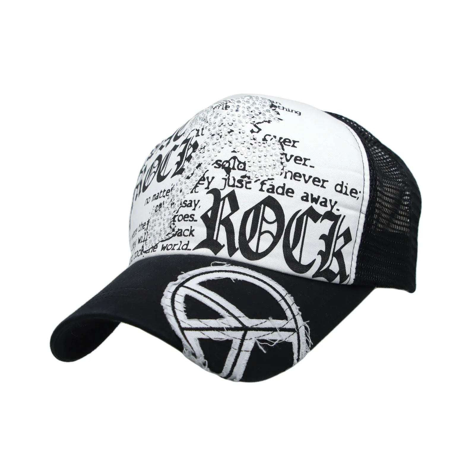 Meshed Baseball Cap Cross Rhinestones Trucker Hat KR11338