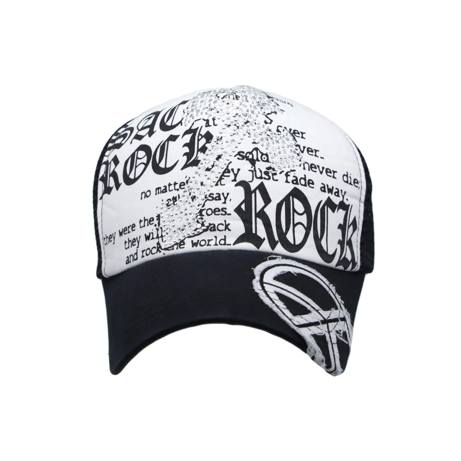 Meshed Baseball Cap Cross Rhinestones Trucker Hat KR11338