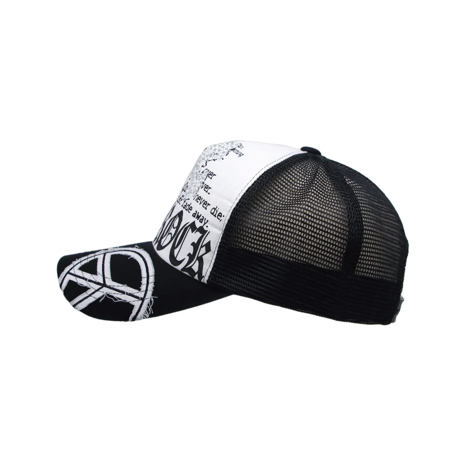 Meshed Baseball Cap Cross Rhinestones Trucker Hat KR11338