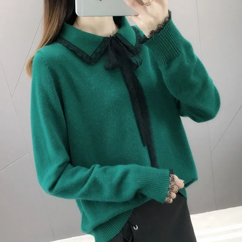 METAVERSMALL New new women's autumn clothing with long-sleeved knitted sweater with a very fairy base, Korean version of loose foreign style top