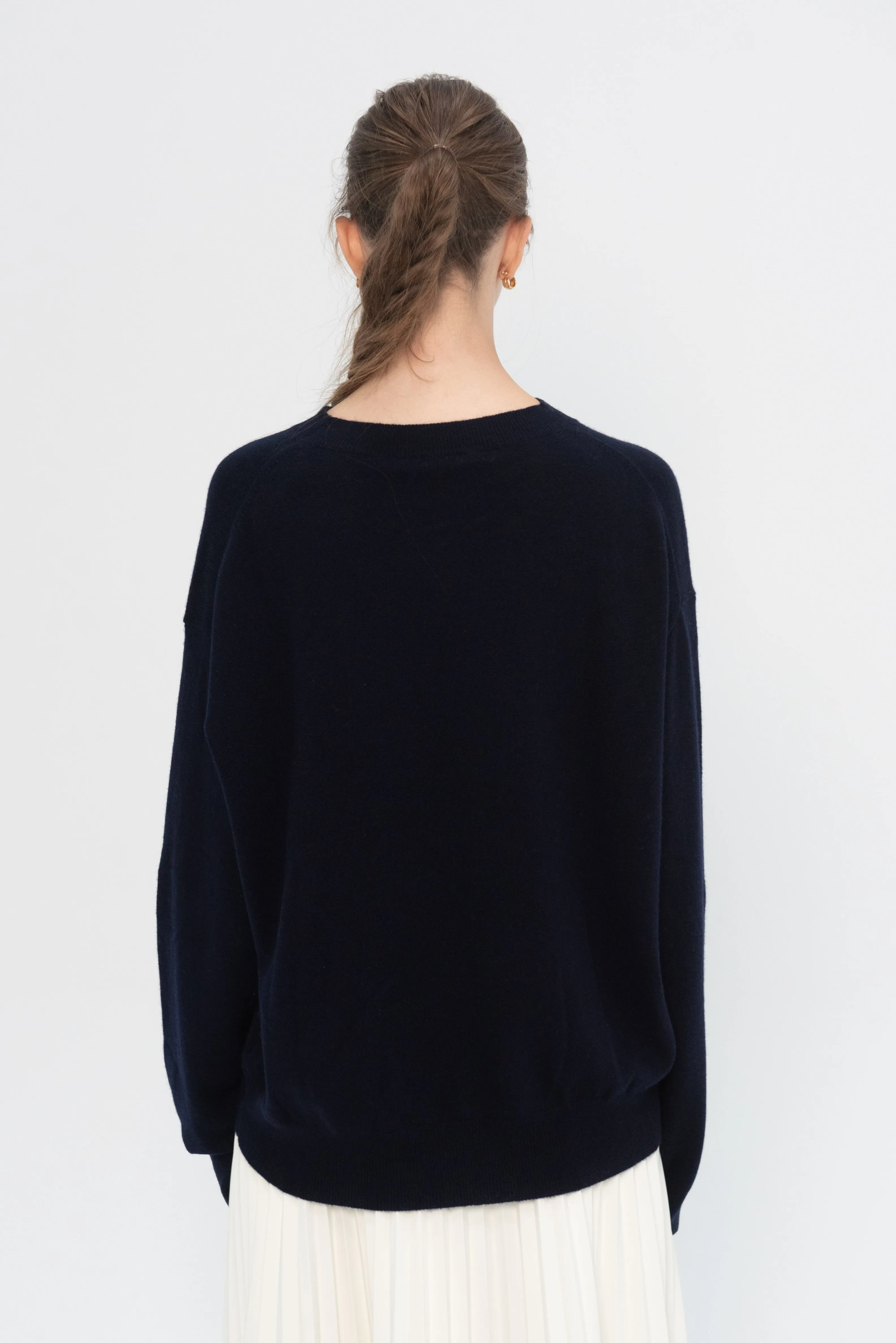 Molecule Cashmere Crewneck Sweater, Midnight