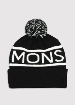 Mons Royale Pom Pom Beanie - Black / White