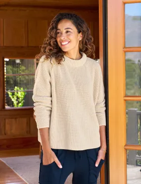 MONTECITO SWEATER Sand, Pure Italian Cotton