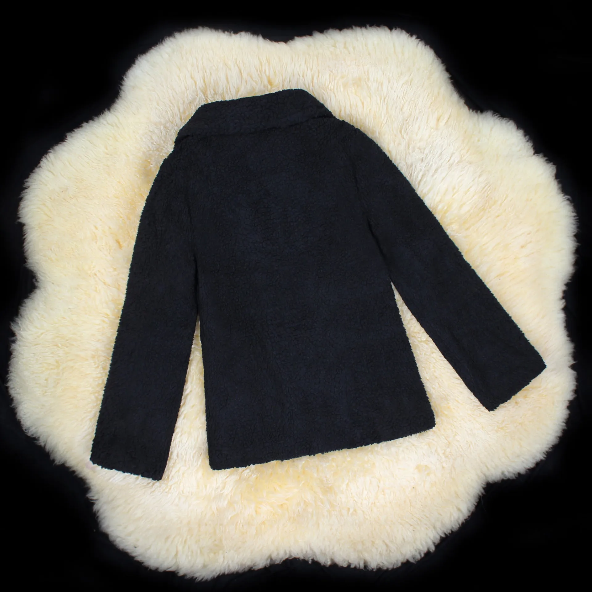 Motocycle Style Sherpa FleeceZip Up Faux Fur Jacket