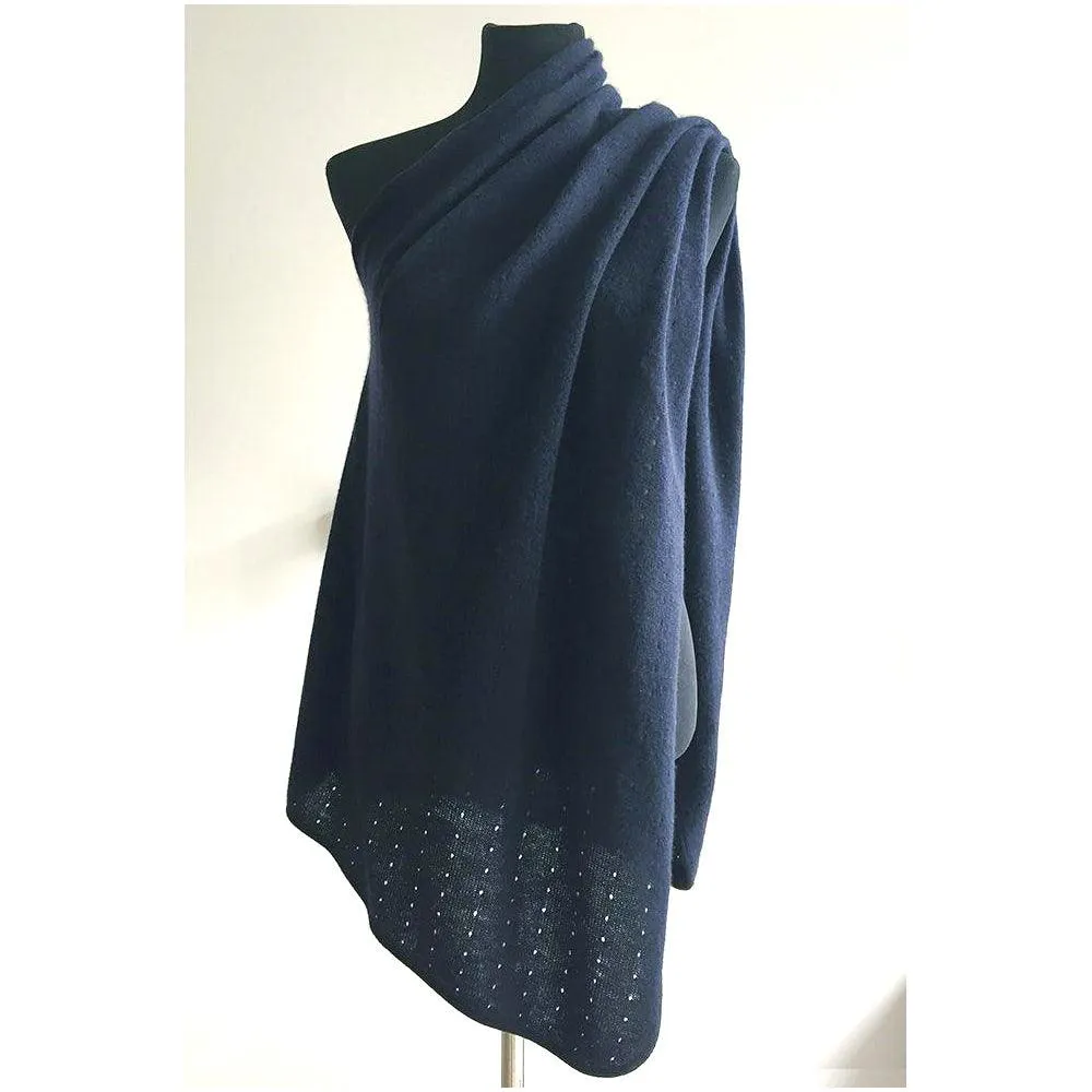 Navy cashmere poncho Multiway