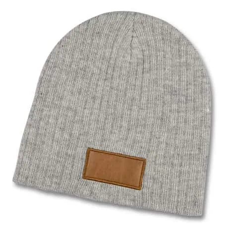 Nebraska Heather Knit Beanie with Badge