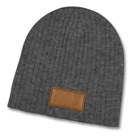 Nebraska Heather Knit Beanie with Badge