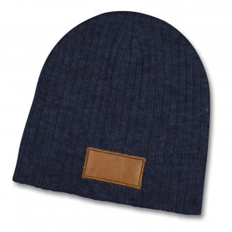 Nebraska Heather Knit Beanie with Badge