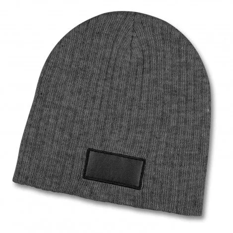 Nebraska Heather Knit Beanie with Badge