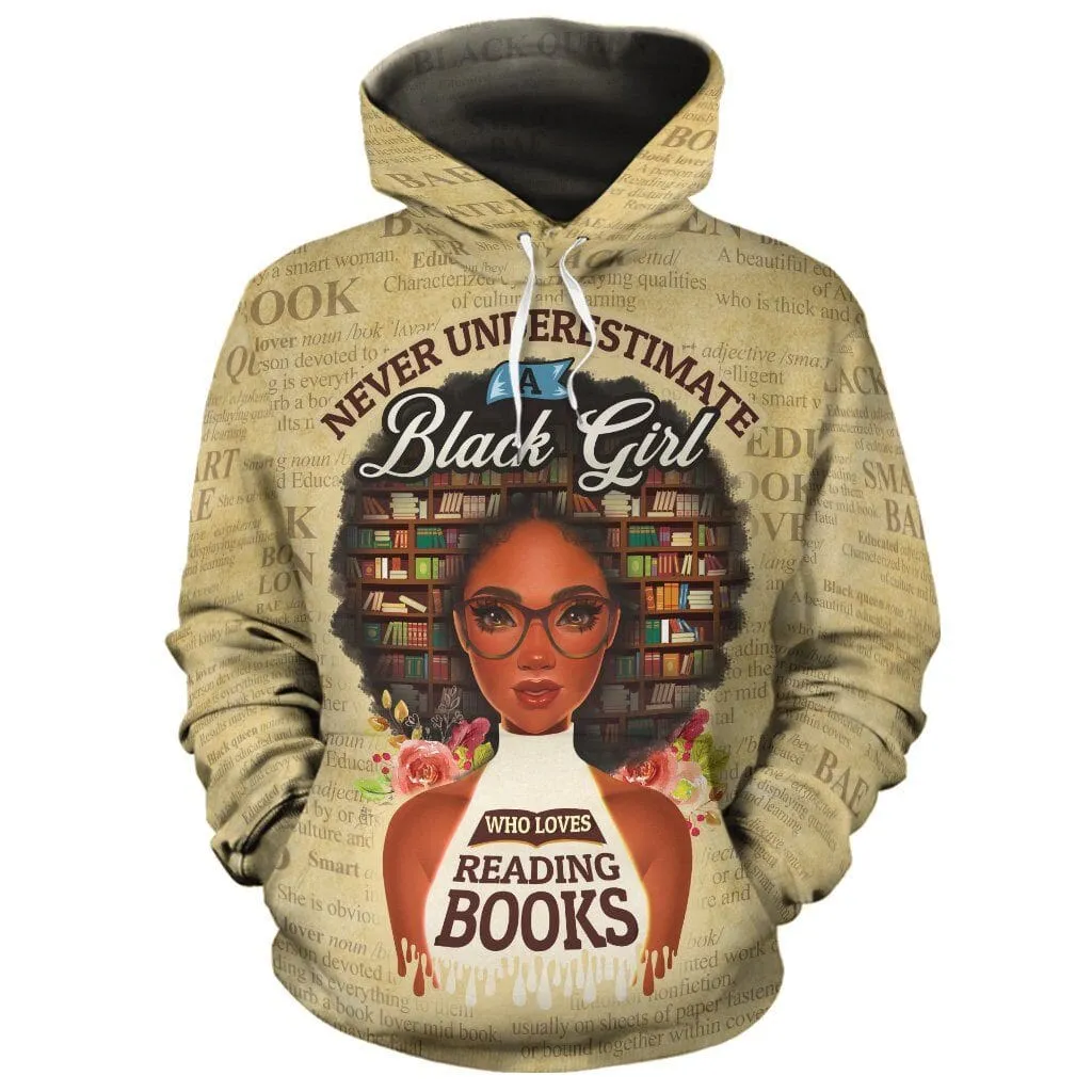 Never Underestimate A Book Lover  All-over Hoodie and Joggers Set