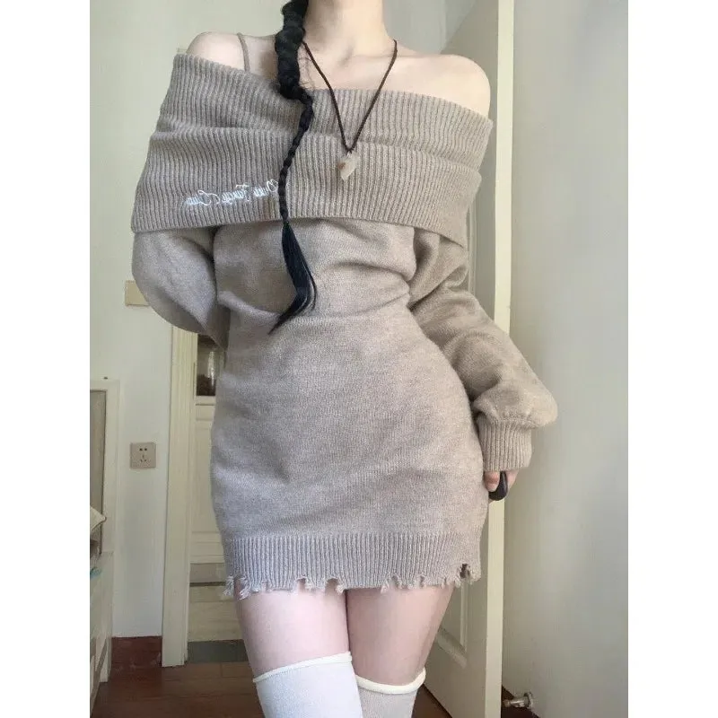 New spring autumn winter slim sweater bottoming dress