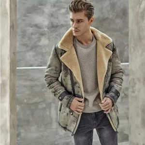 New Style Men 2022 B7 Flight Aviator Bomber Premium Shearling Coat Jacket