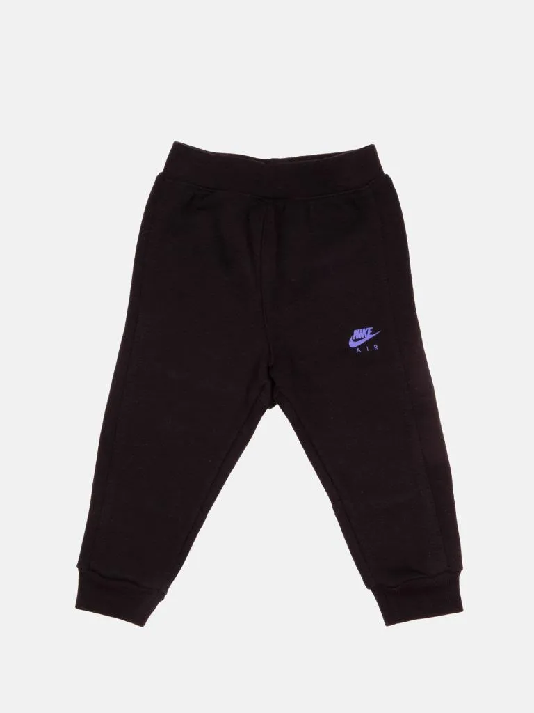 Nike Baby Air 2-piece Hoodie and Joggers Tracksuit with Purple Logo - Black