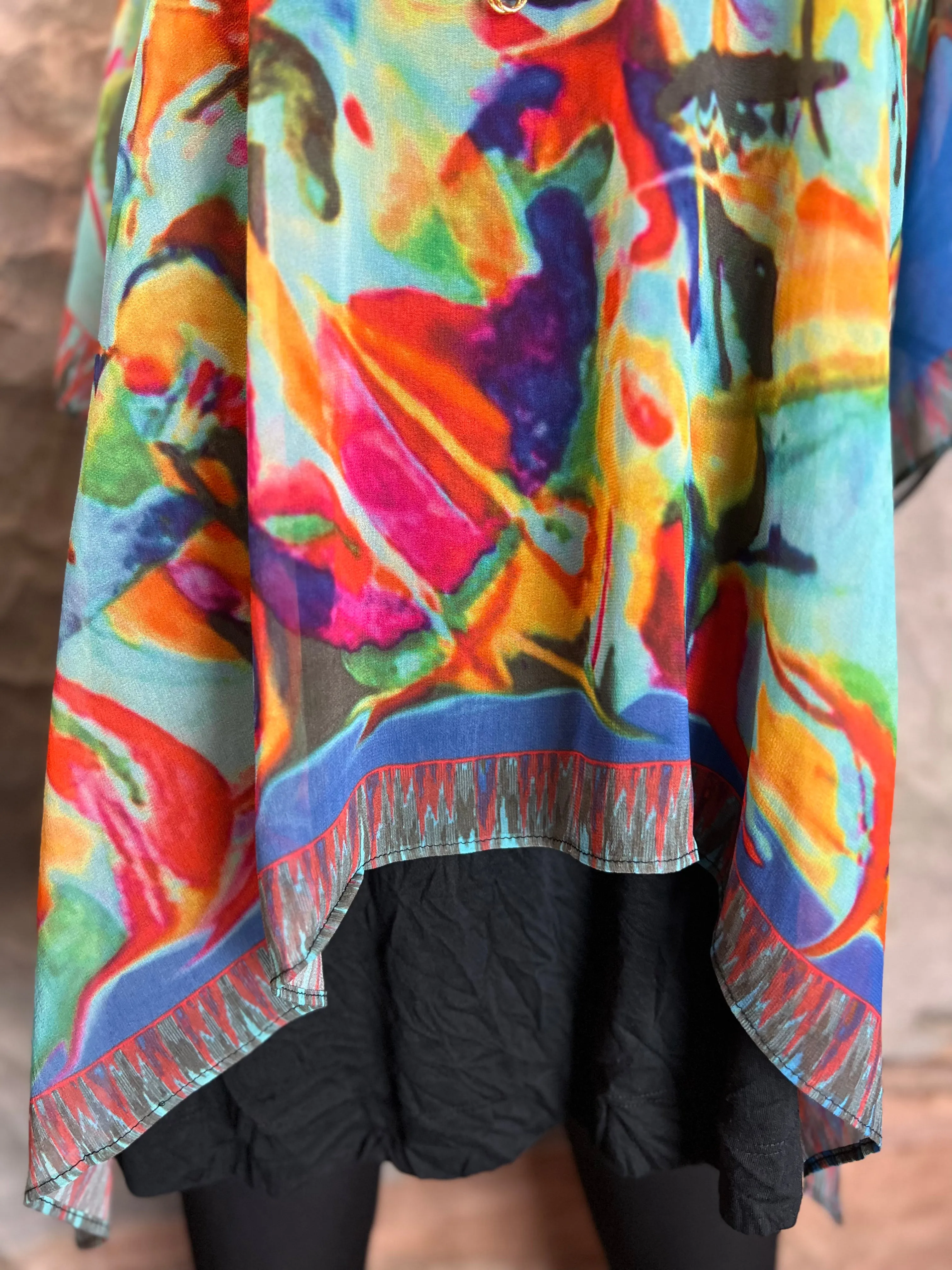 NLP-452KA Kandinsky Silk Poncho