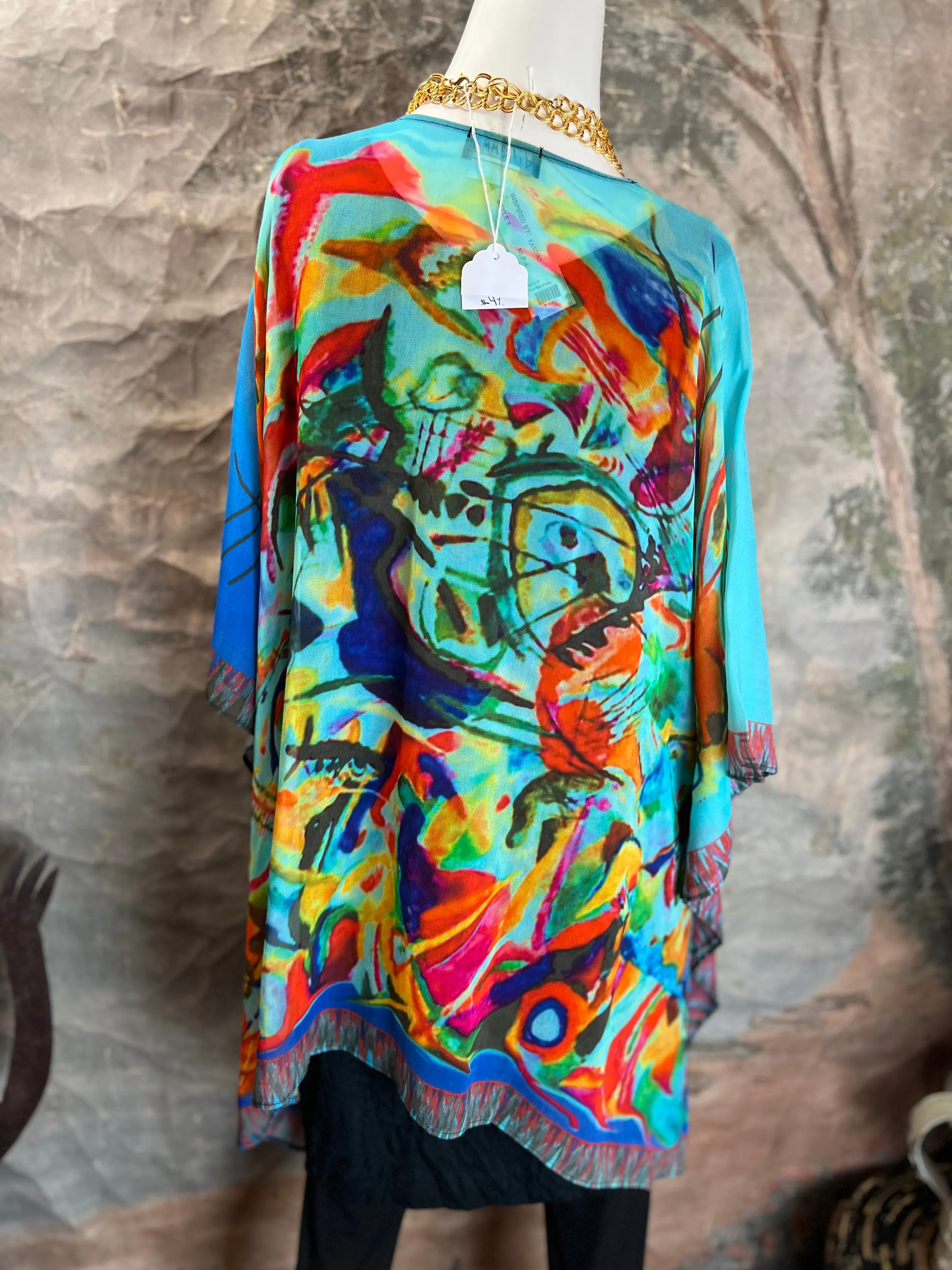 NLP-452KA Kandinsky Silk Poncho