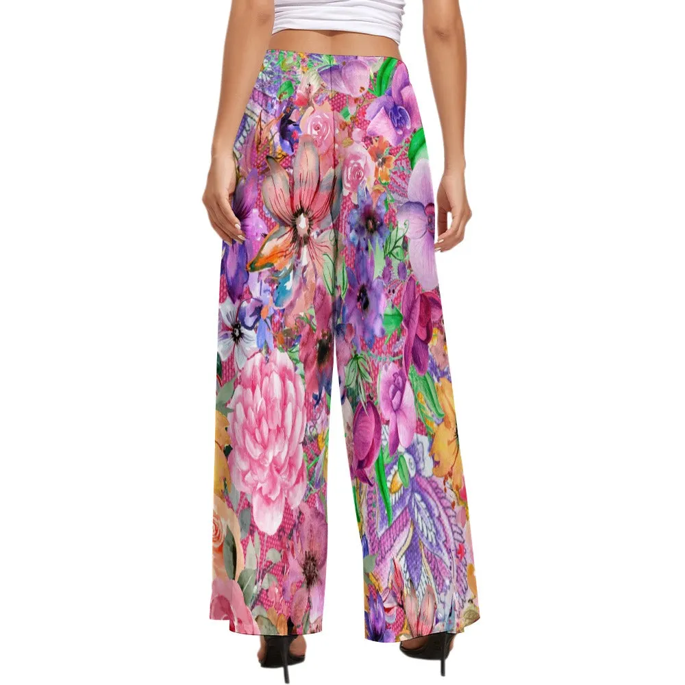 Nothing But Floral Women's Floral Wide Leg Pants