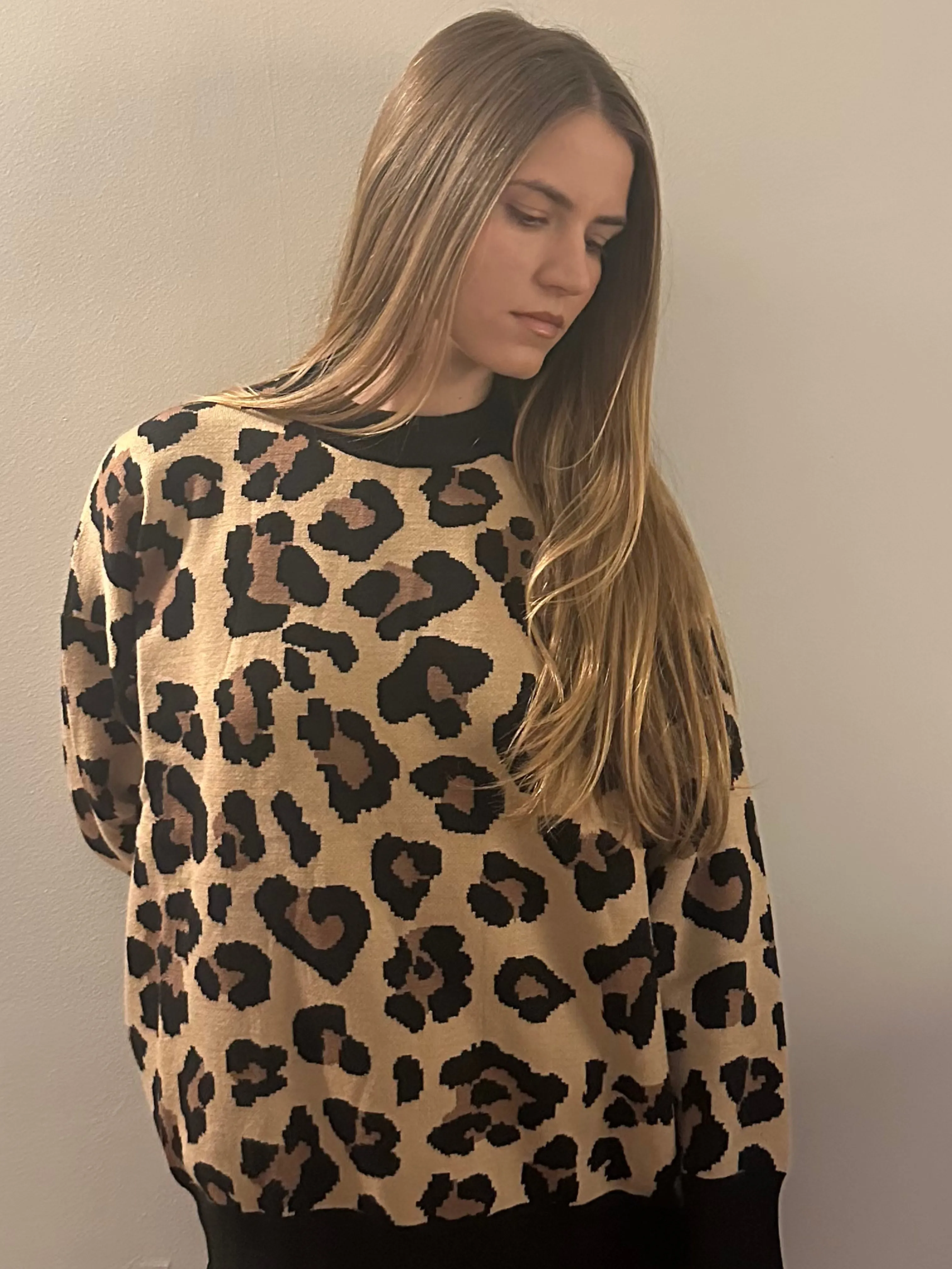 One size Leopard Jumper