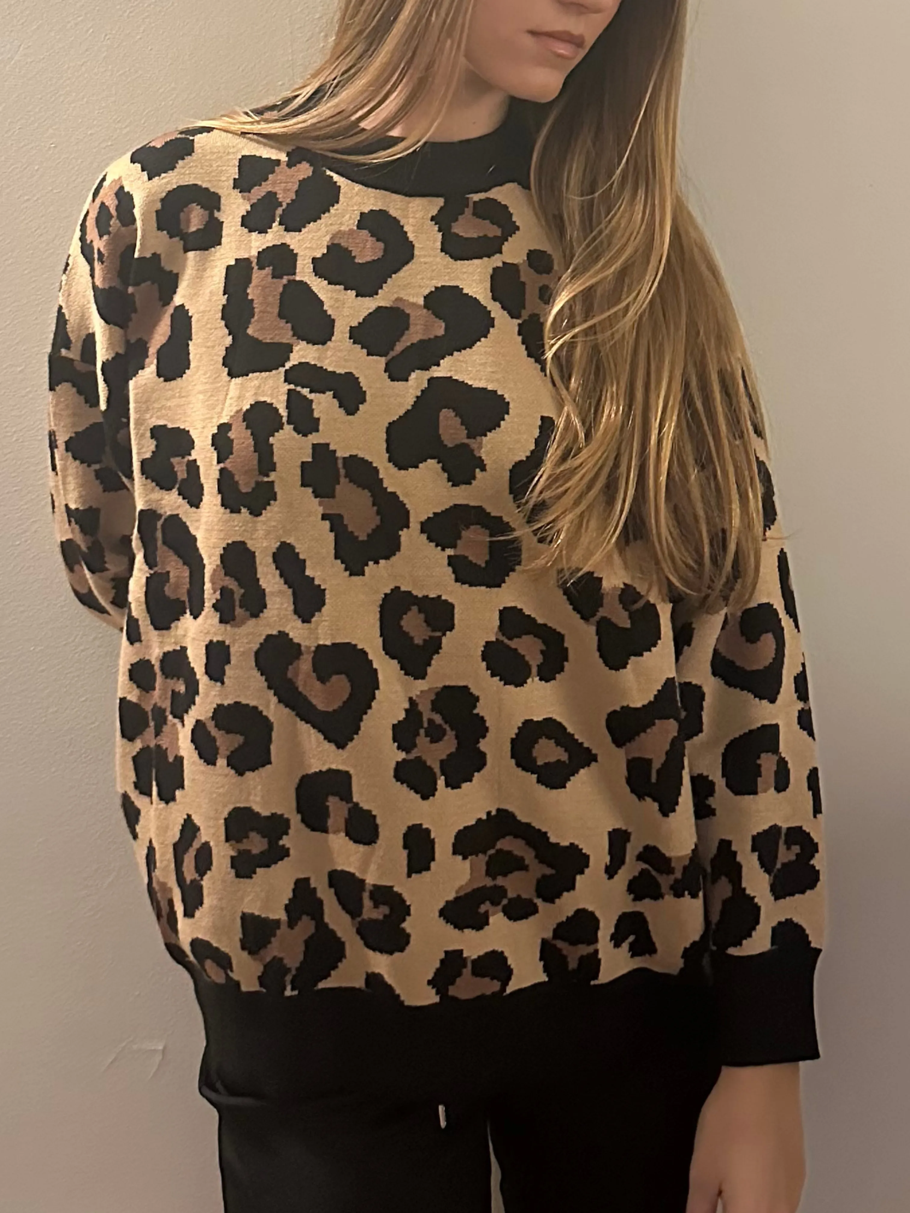 One size Leopard Jumper