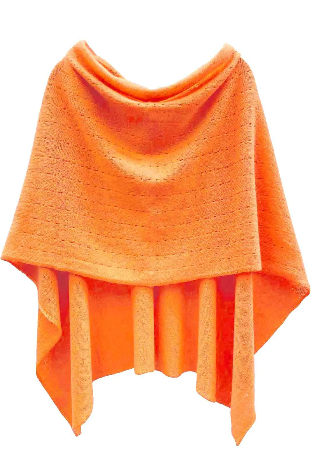 Orange cashmere poncho Multiway