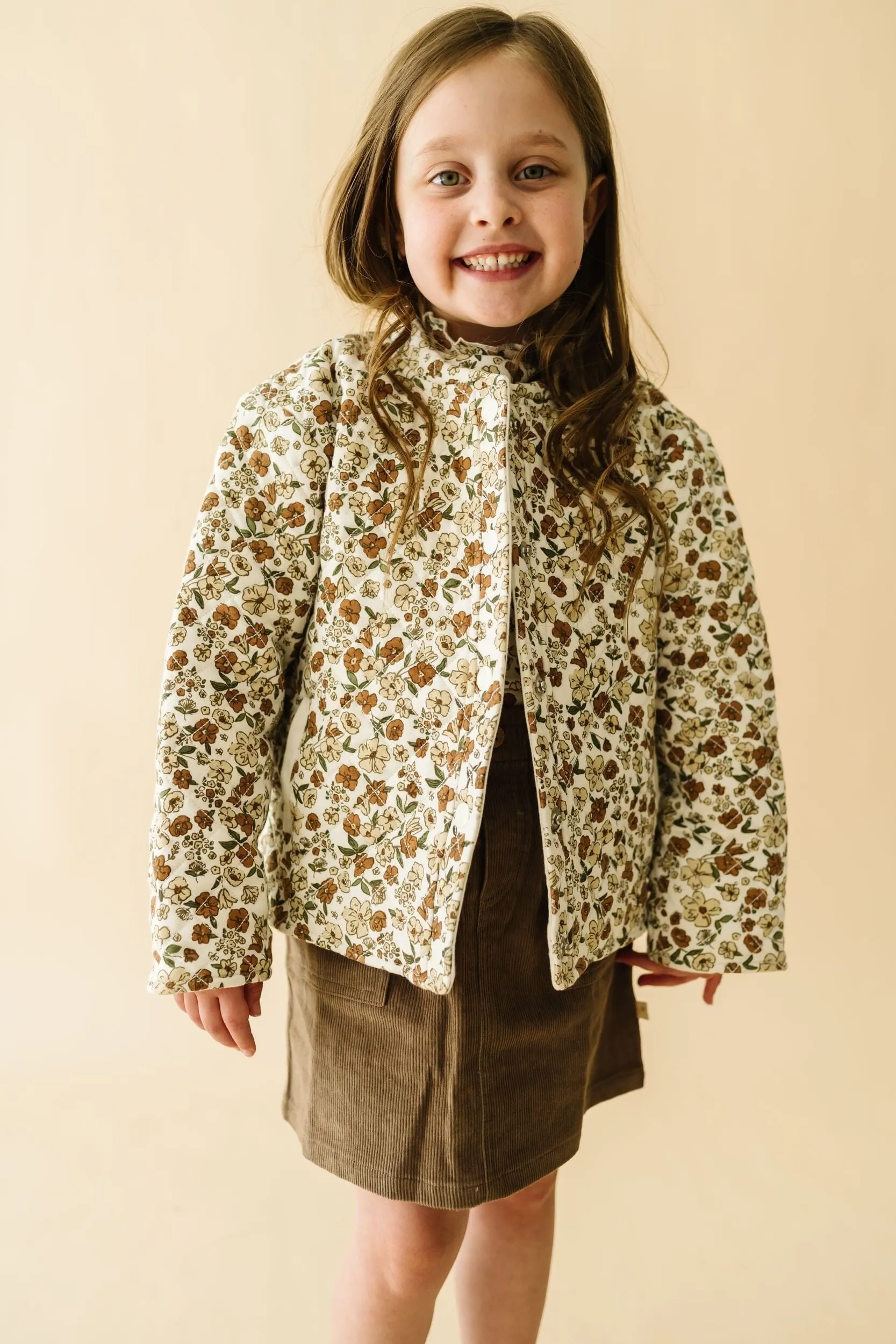 Organic Quilted Button Jacket | Daffodil