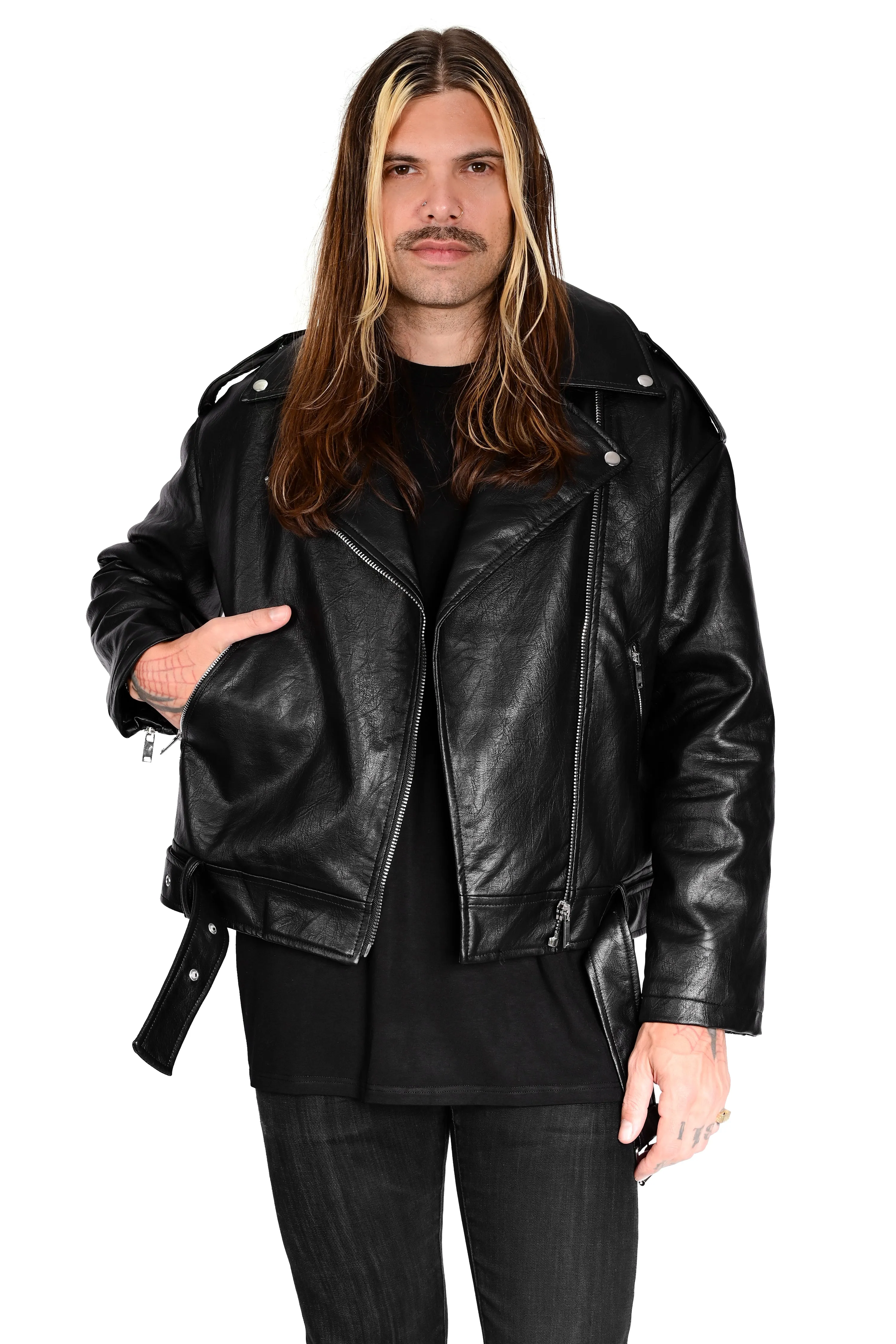 Oversized Unisex Moto Jacket