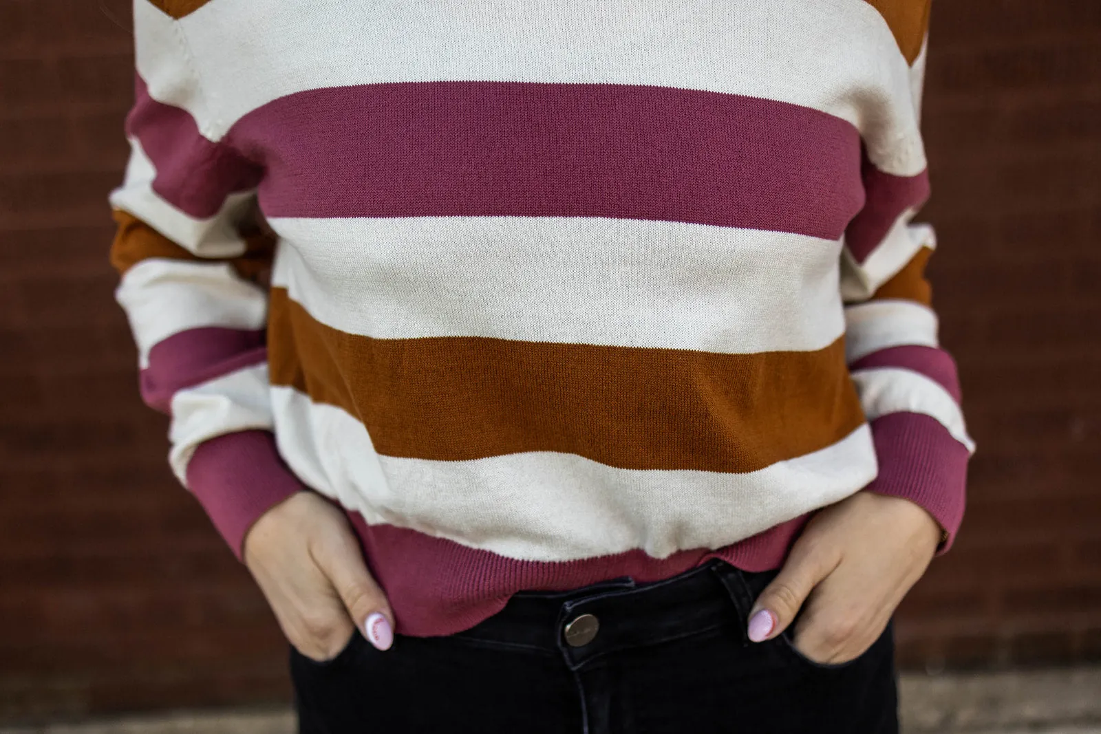 palmer sweater in deep mauve